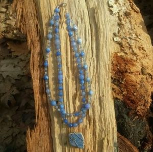 Periwinkle doublestrand necklace